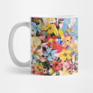 Floral and Crumpled Crepe Pattern Mug